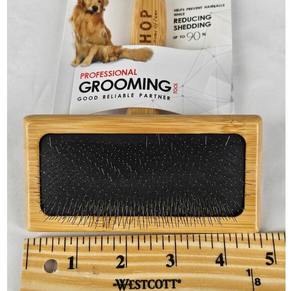 HOME OF PAWS DOG GROOMING BRUSH – REDUCE SHEDDING, MASSAGE, WOOD HANDLE - Picture 4 of 4
